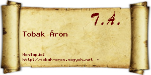Tobak Áron névjegykártya